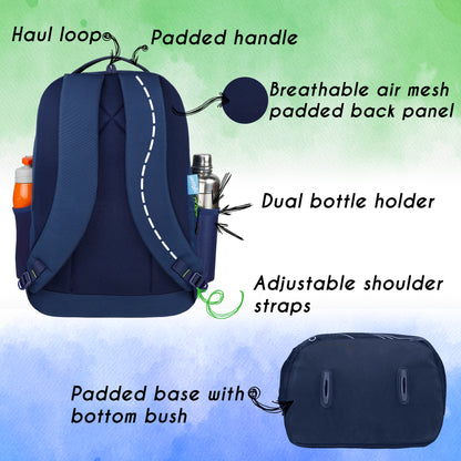 Follow Me 35L Navy Blue Green Backpack