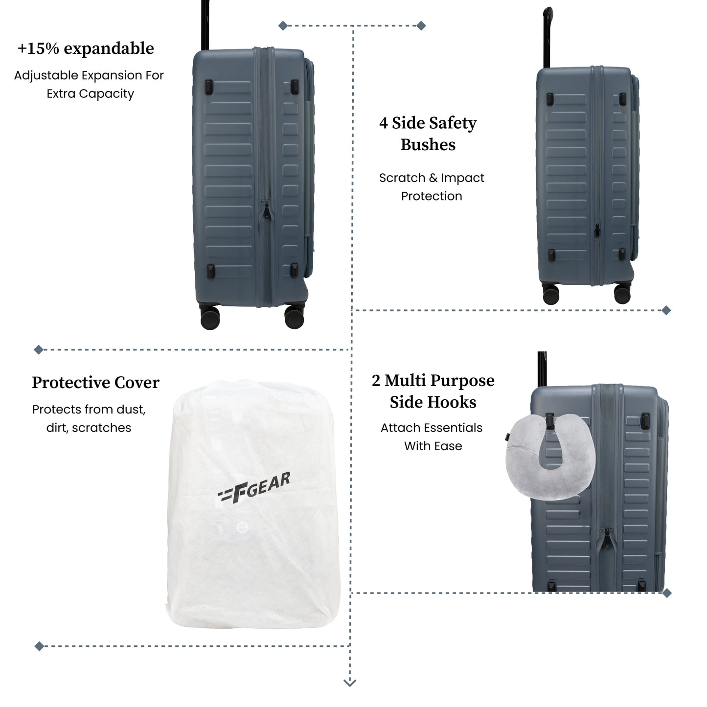 Sedona Small Cabin Pro Stone Blue 55 cms Front-Opening Strolley