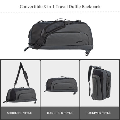 Thunder 37L Grey Convertible Backpack cum Duffel