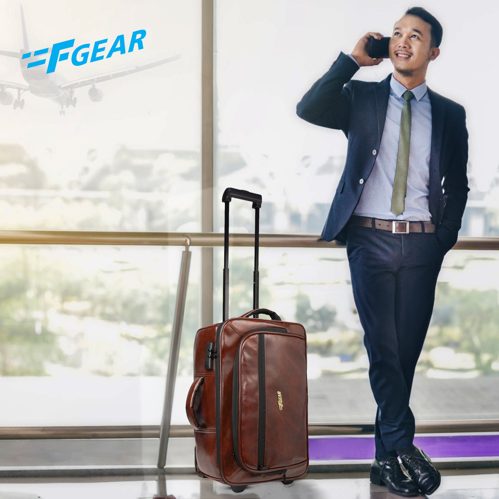 Marshal 22L Walnut Brown Art Leather Overnighter Pilot Laptop