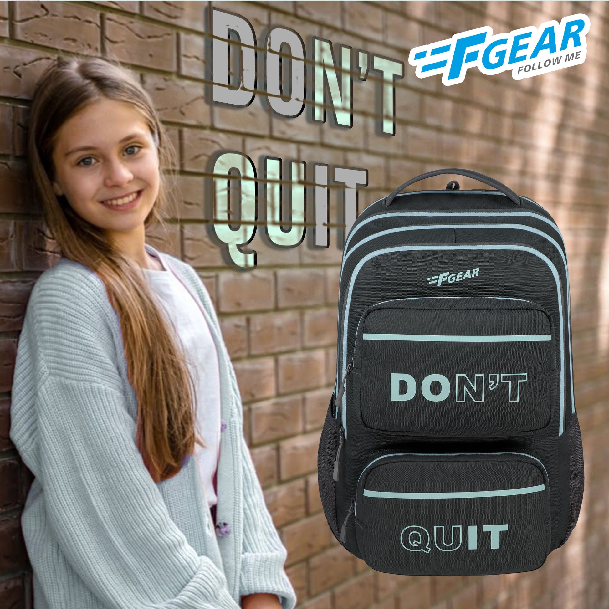 Don't Quit 40L Grey Backpack – F Gear.in