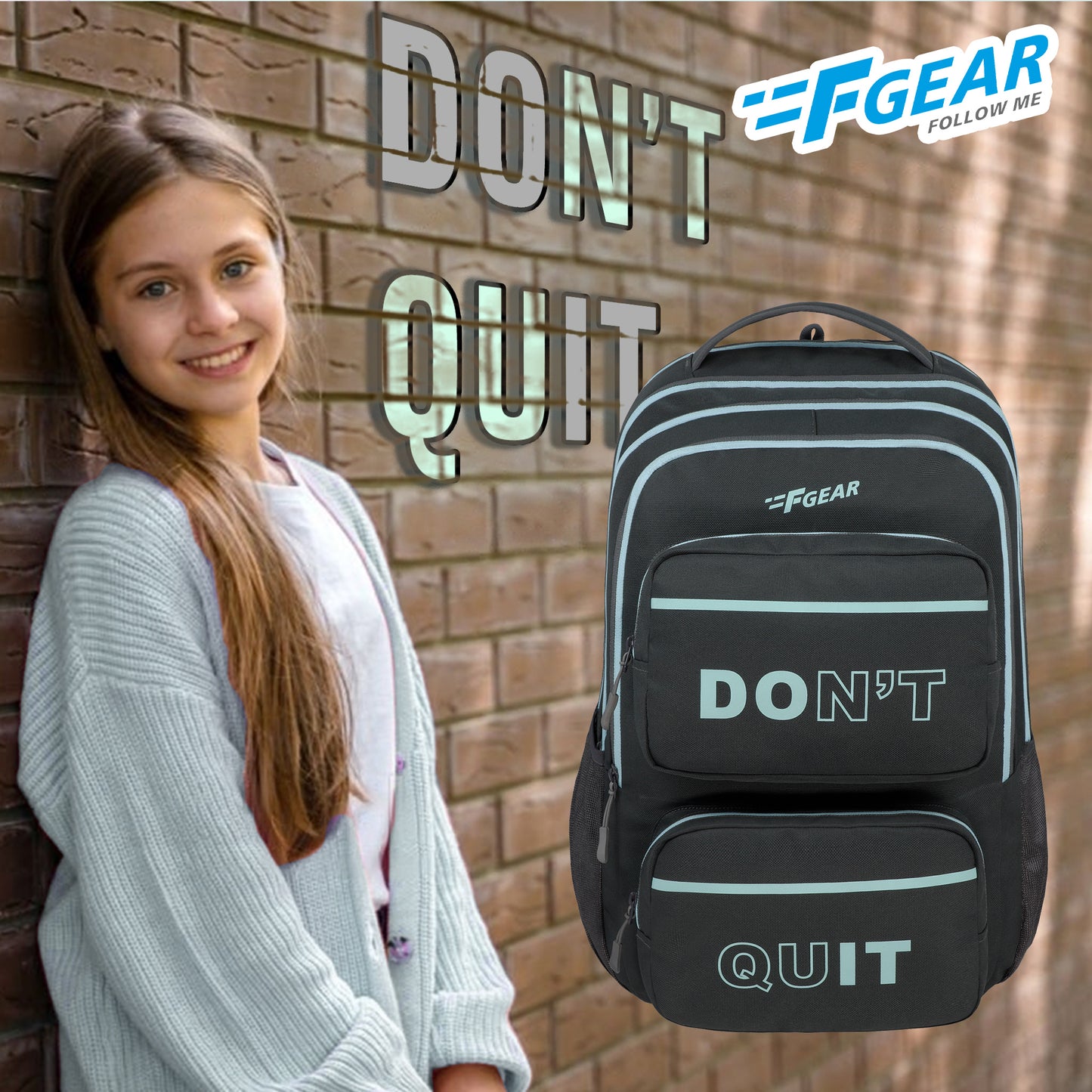 Don’t Quit 40L Grey Backpack