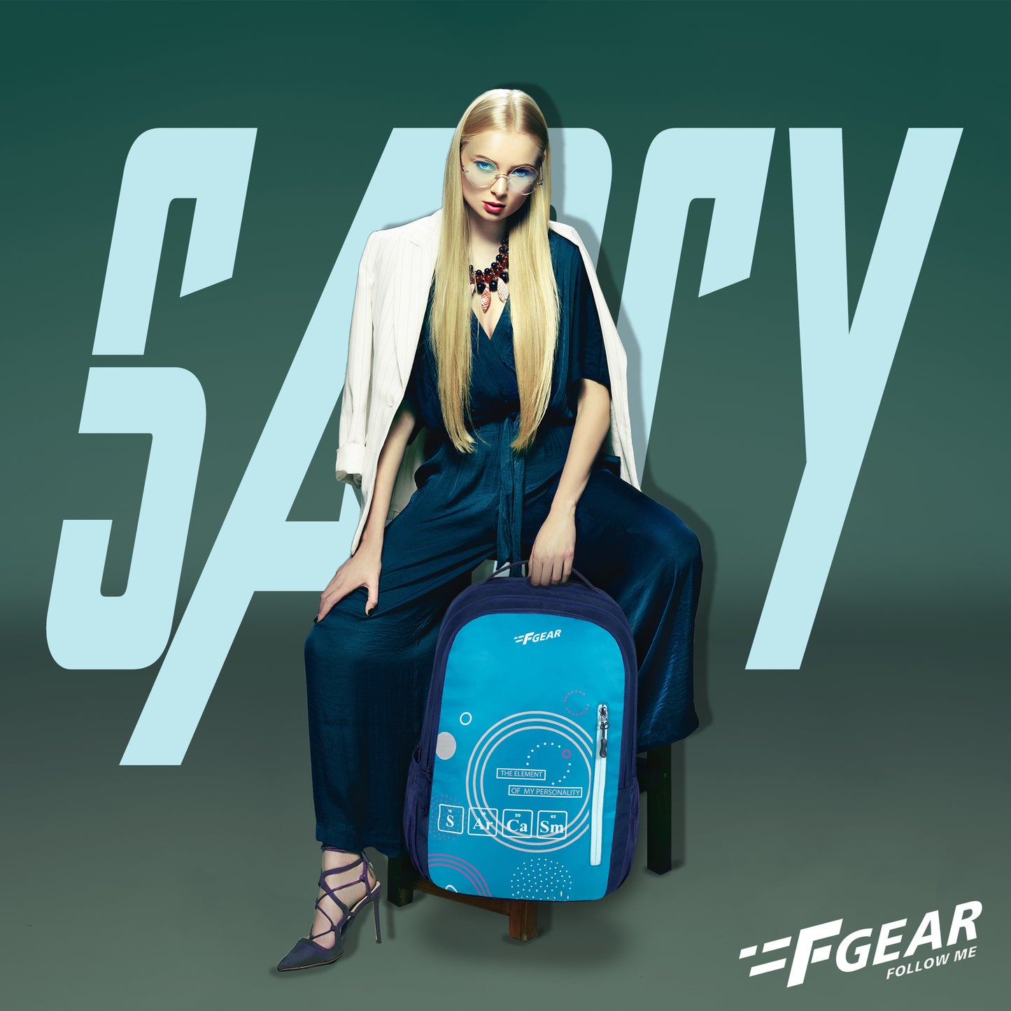 Sarcy 36L Navy Backpack with Raincover