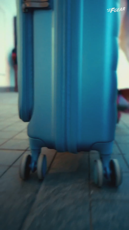 Valencia Front-Opening Strolley Pearl Blue Set of 3 Suitcases