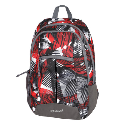 Ellis 17L Geometric Black Red Backpack