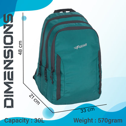 Raider 30L Aqua Blue Backpack With Rain Cover