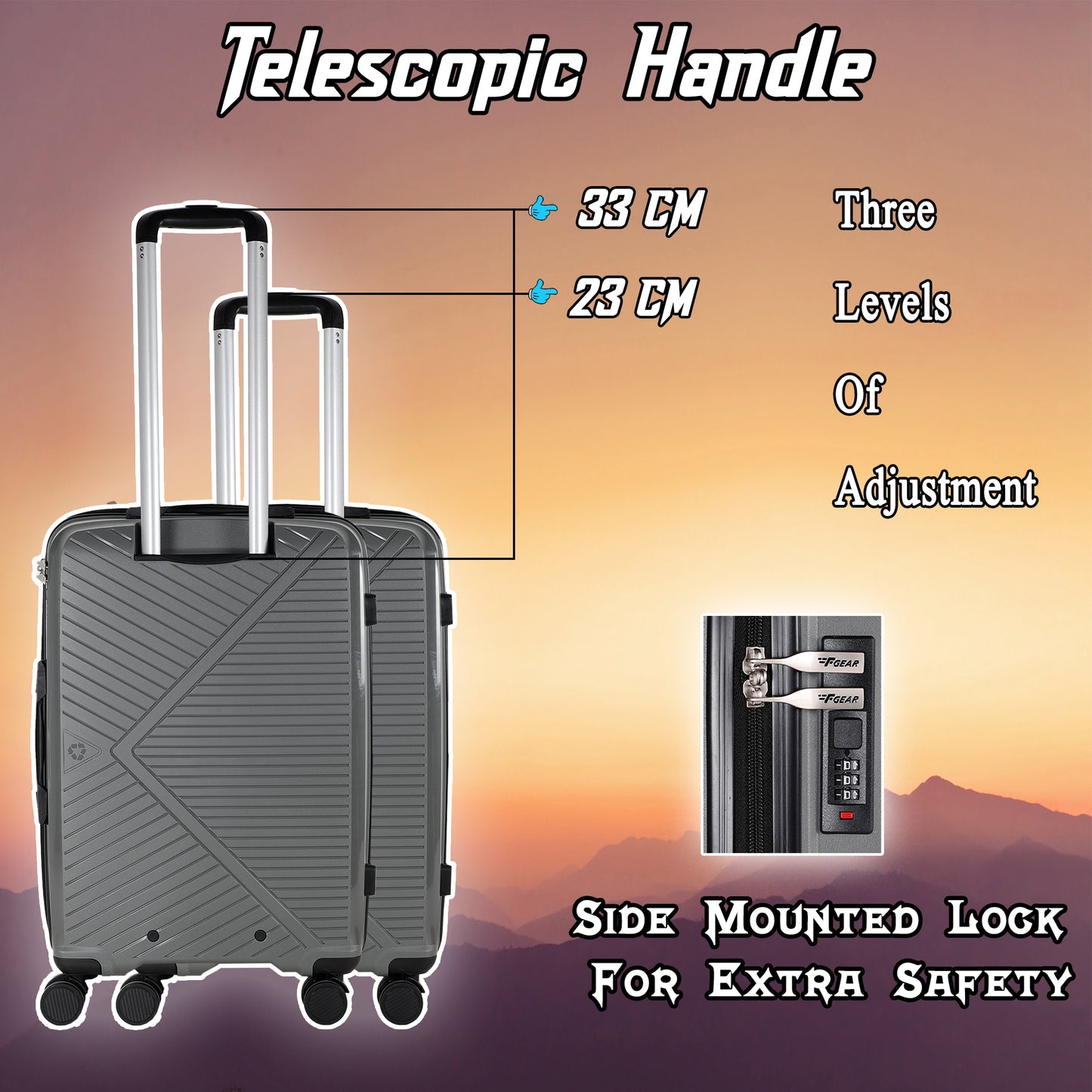 Eagle PP03 28" Grey Large Check-in Suitcase