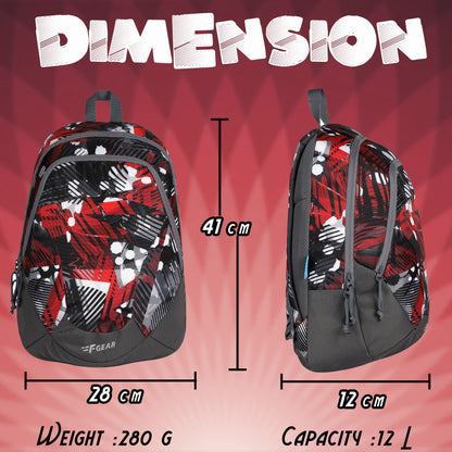 Amari 12L Geometric Black Red Backpack