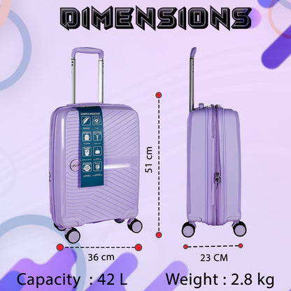 STV PP02 20" Lavender Expandable Cabin (Small) Suitcase