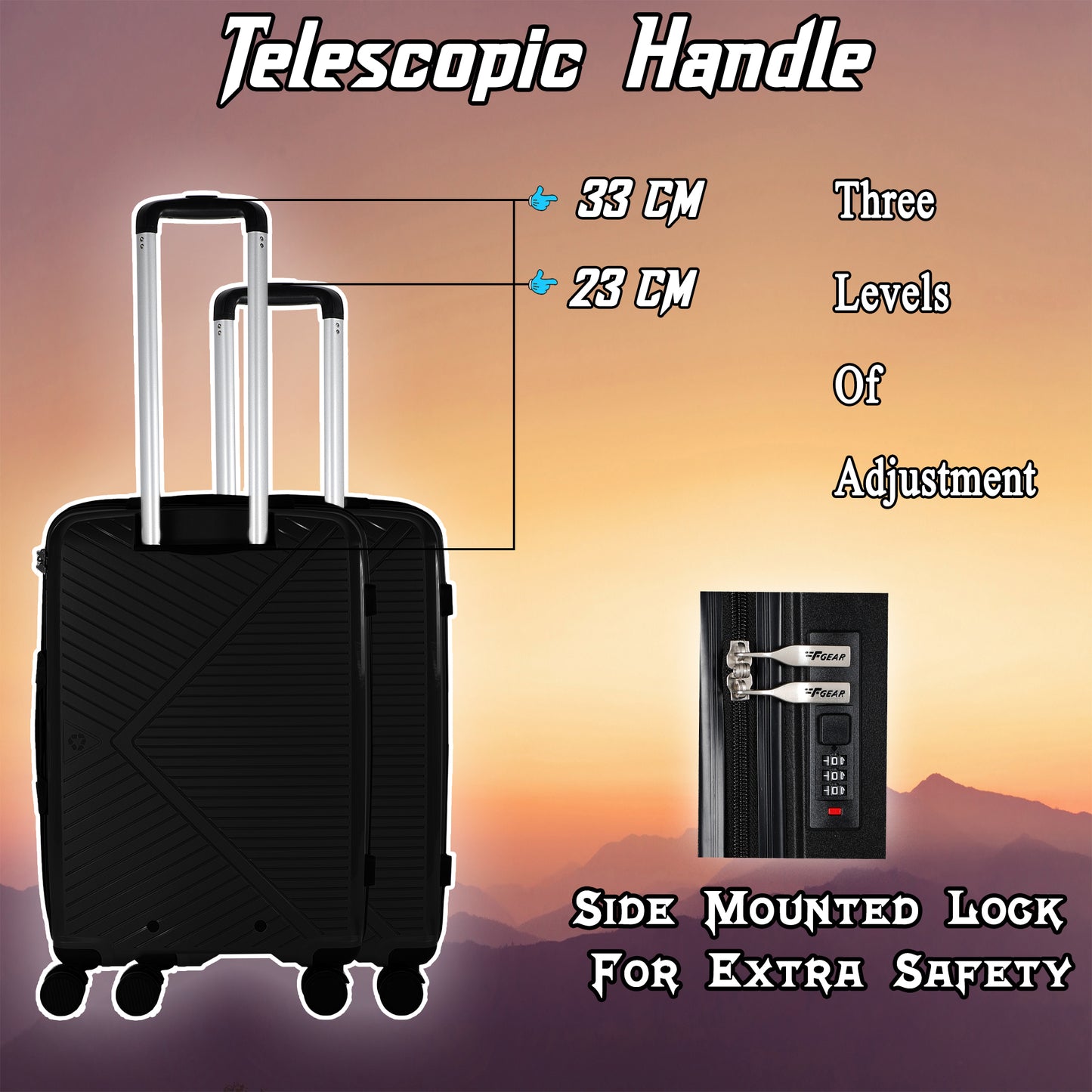 Eagle PP03 28" Black Large Check-in Suitcase