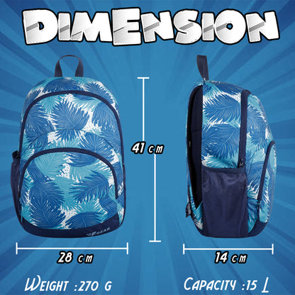 Dylan 15L Ferns Aqua Navy Blue Backpack