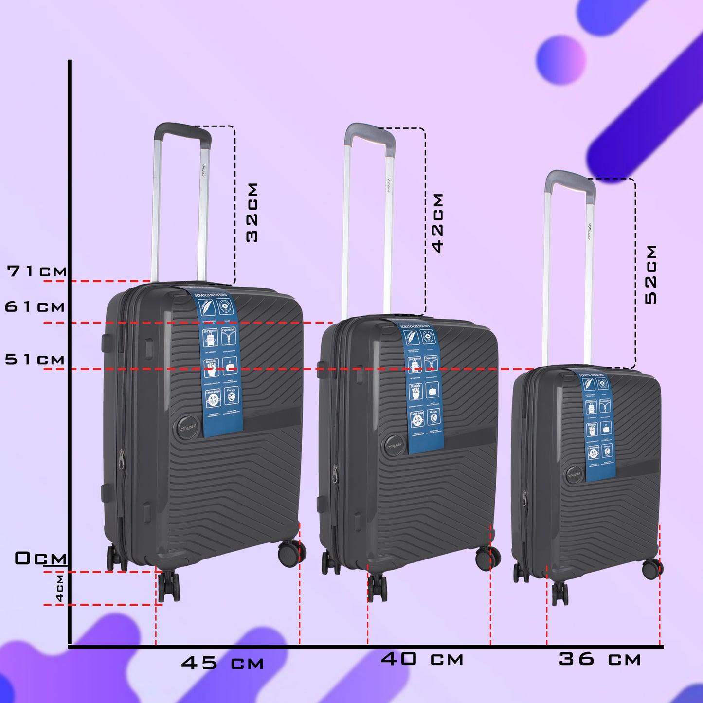 Sentinel 20" Dark Grey Expandable Cabin (Small) Suitcase