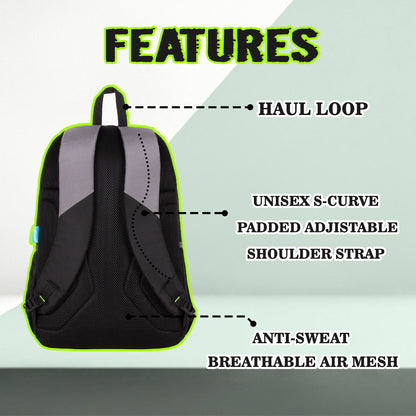 Leader 34L Black and Green Backpack