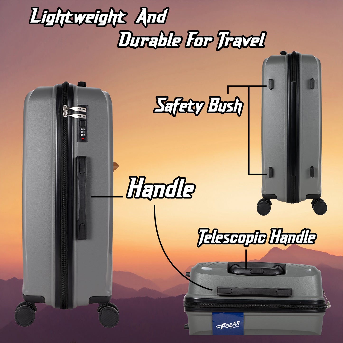 Eagle PP03 24" Grey Medium Check-in Suitcase