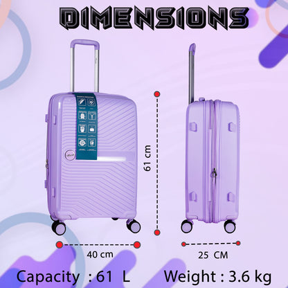 STV PP02 24"  Lavender Expandable Medium Check- in Suitcase
