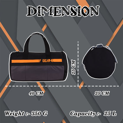 Woods 25L Black Orange Gym Bag