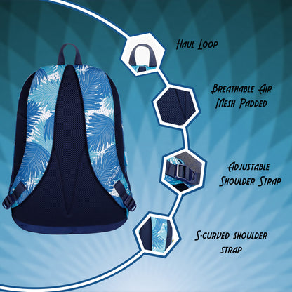 Amari 12L Ferns Aqua Navy Blue Backpack
