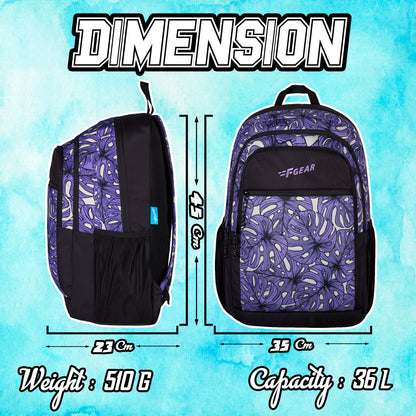 Cohort 36L Lavender Black Palm Backpack