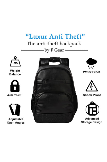 Luxur 25L Black Anti-theft Laptop Backpack