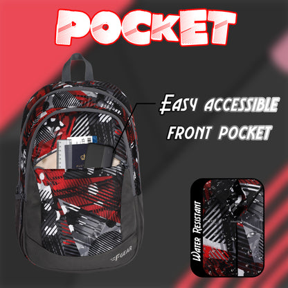 Nico 17L Geometric Black Red Backpack