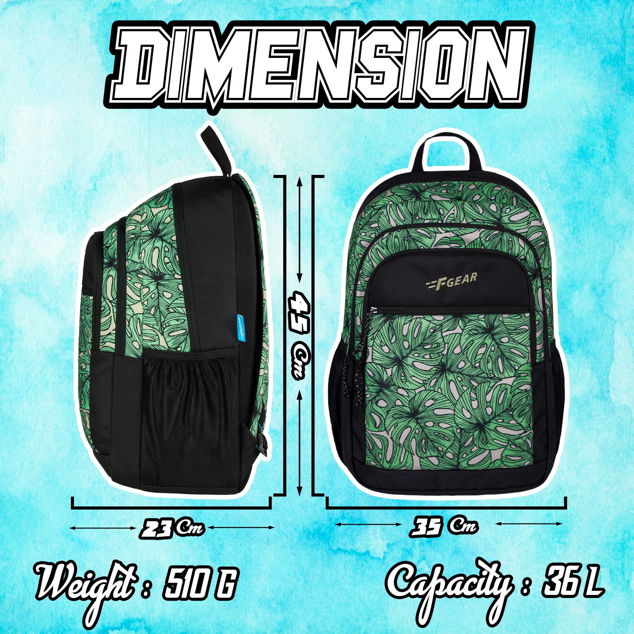 Cohort 36L Green Black Palm Backpack F Gear.in