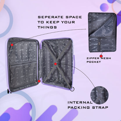 STV PP02 20" Lavender Expandable Cabin (Small) Suitcase