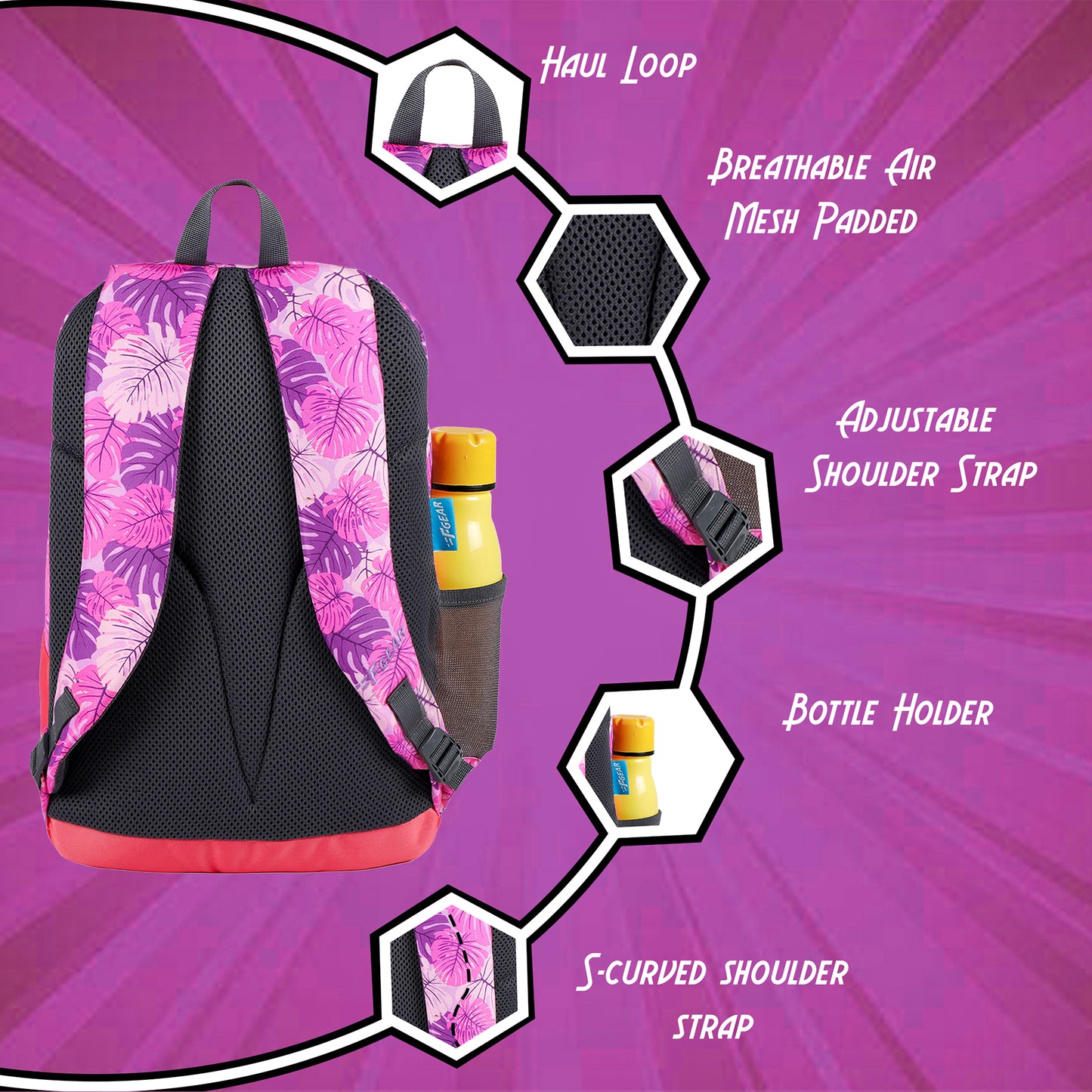 Dylan 15L Tropical pink, purple Backpack