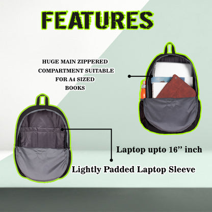 Leader 34L Black and Green Backpack