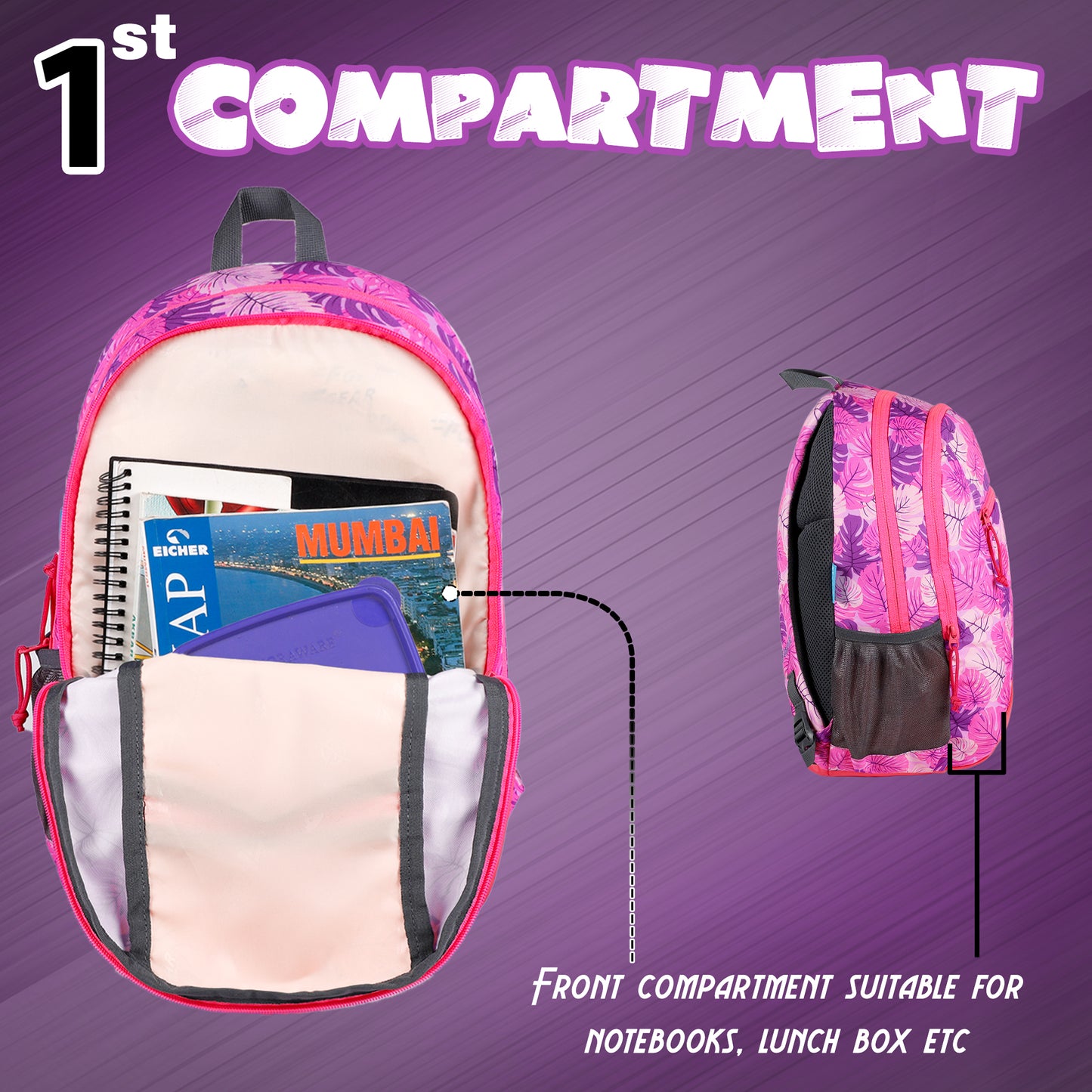 Ellis 17L Tropical pink and purple Backpack