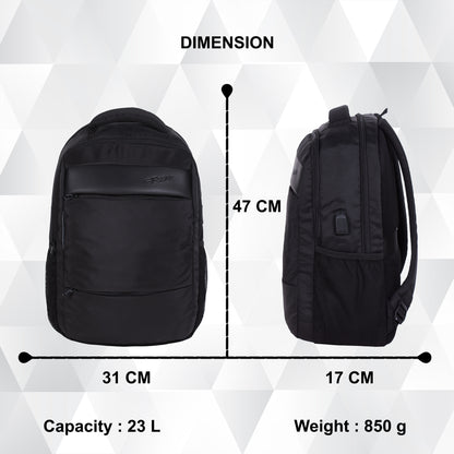 Santiago 23L Black Laptop Backpack