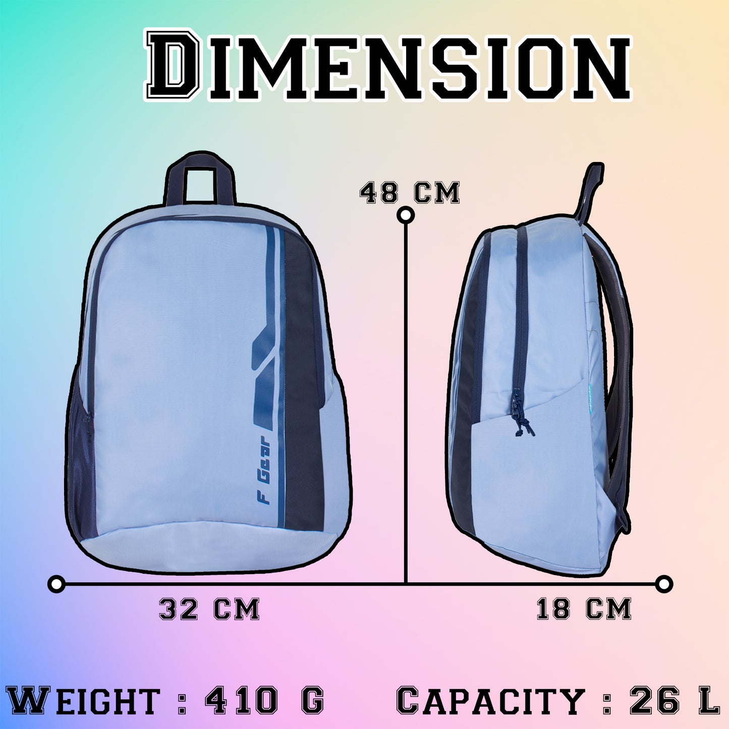 Scholar 26L Light Blue and Navy Backpack