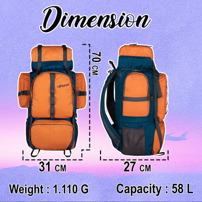 Otto 58L Orange Blue Rucksack