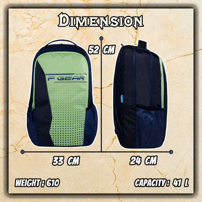 Provost 41L Green Navy Backpack With Rain Cover