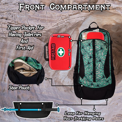 Grit 47L Green Black Palm Rucksack