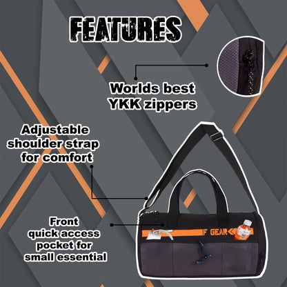 Woods 25L Black Orange Gym Bag