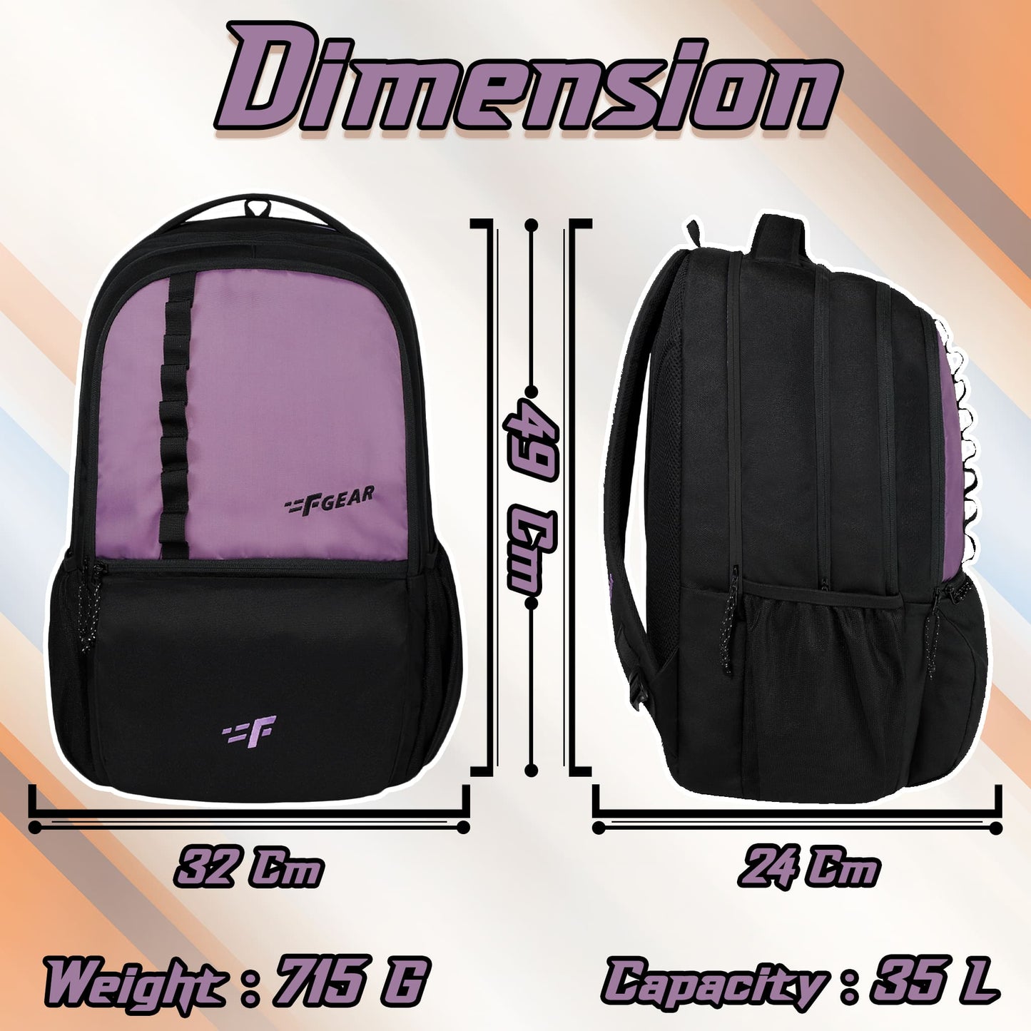 Dynamo 35L Purple Black Backpack