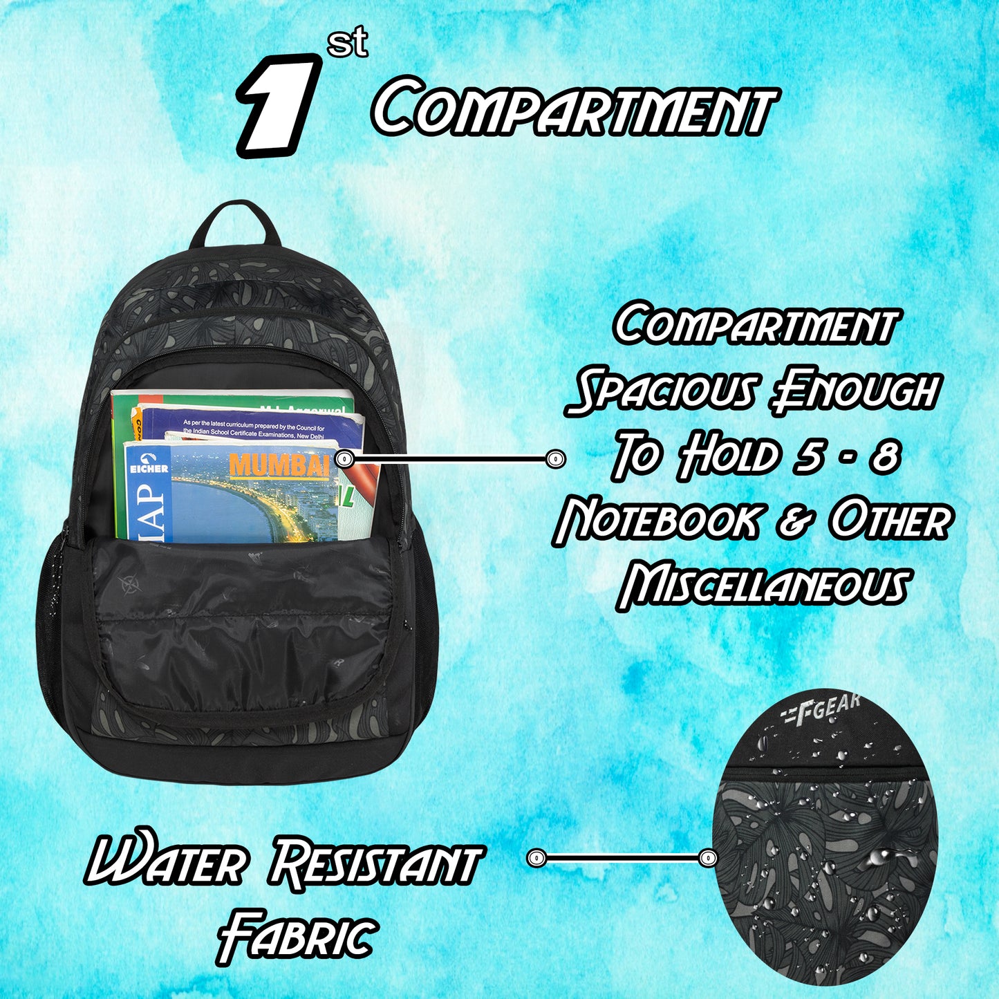 Cohort 36L Grey Black Palm Backpack