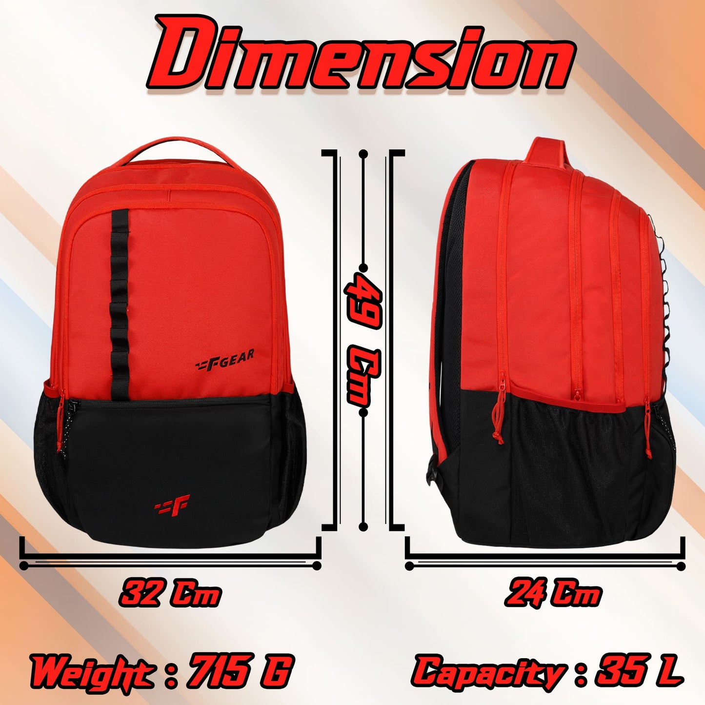 Dynamo 35L Red Black Backpack