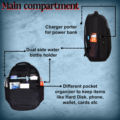 Gravity Black 30L Laptop Backpack