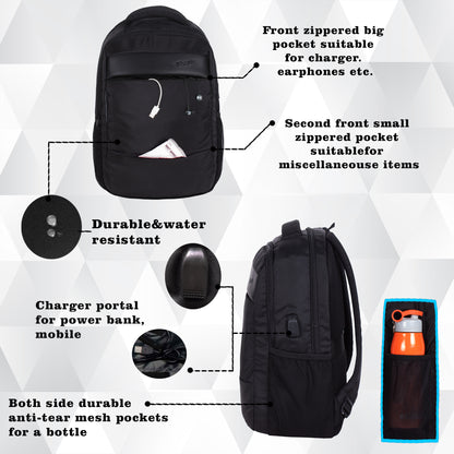 Santiago 23L Black Laptop Backpack