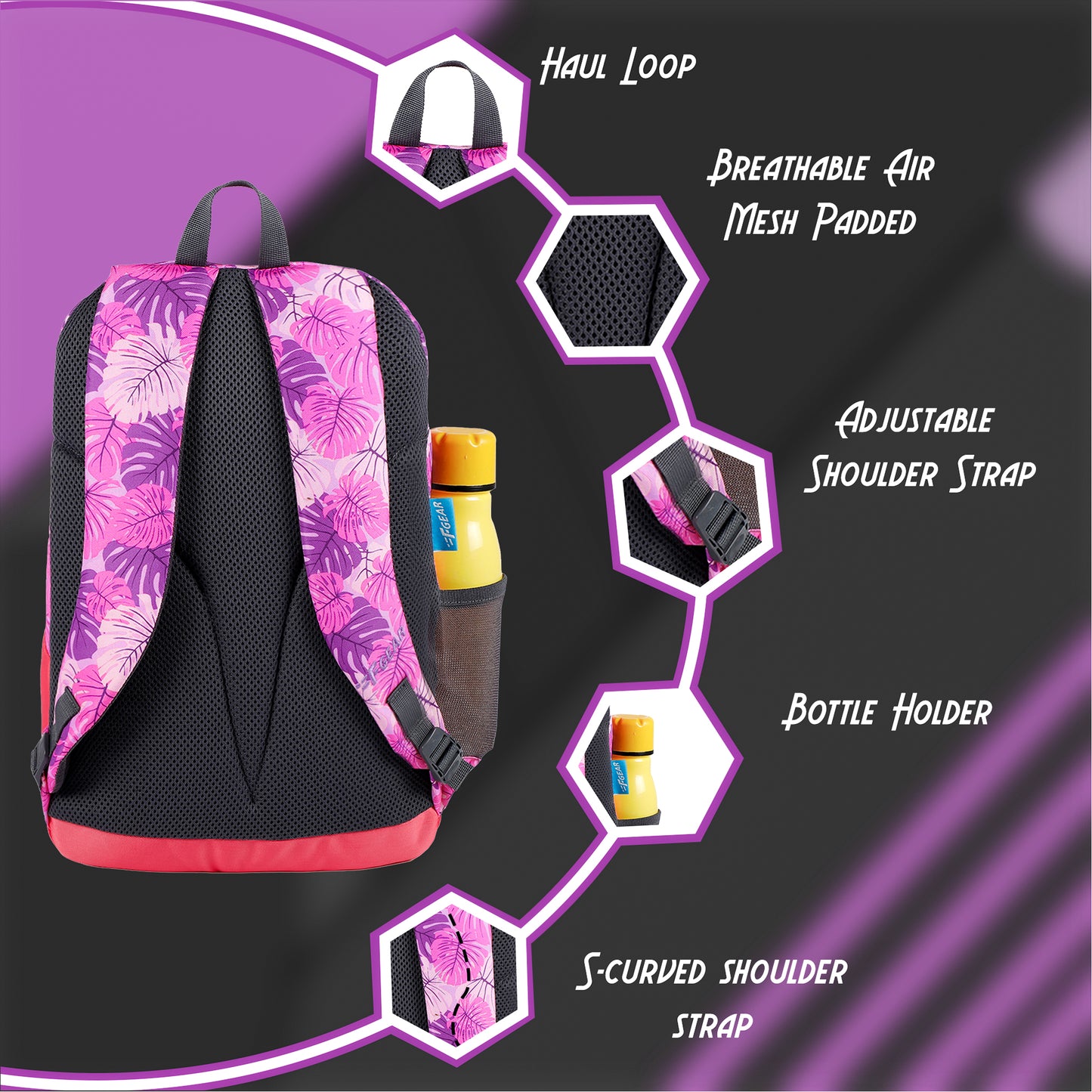 Nico 17L Tropical Pink Purple Backpack