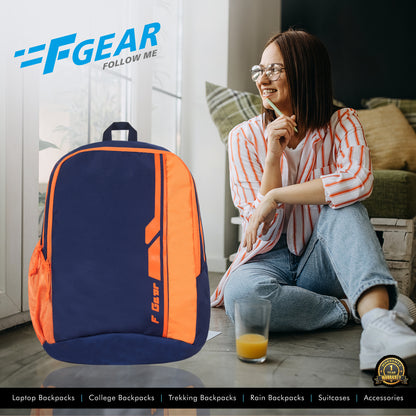 Scholar 26L Navy and Orange Backpack