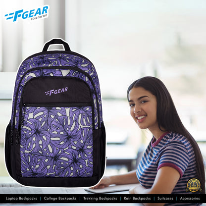 Cohort 36L Lavender Black Palm Backpack