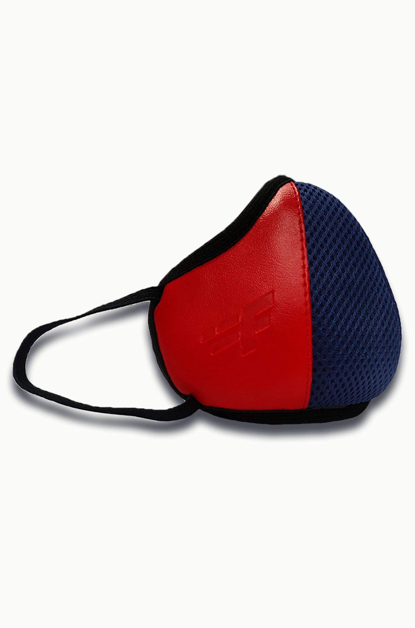 F Gear Luxur F95 Leatherette Mask Navy Blue-Red Safeguard 7 layer ISO CE SITRA lab certified >95% Bacteria Filtration