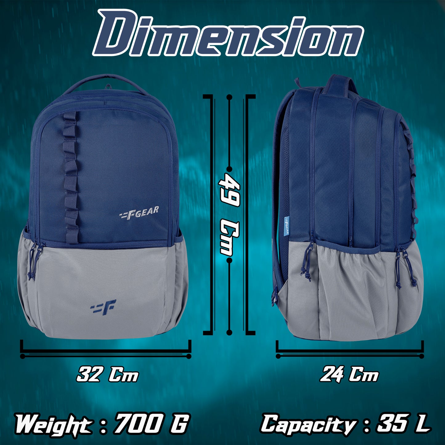 Dynamo 35L Navy Lt Grey Backpack