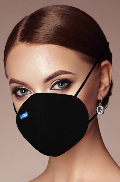 F Gear Pearl F95 Mask Black Pack of 1 Safeguard 7 layer ISO CE SITRA lab certified >95% Bacteria Filtration