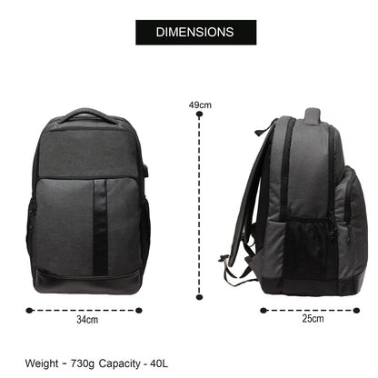 Jacob 40L Melange Dark Grey Backpack