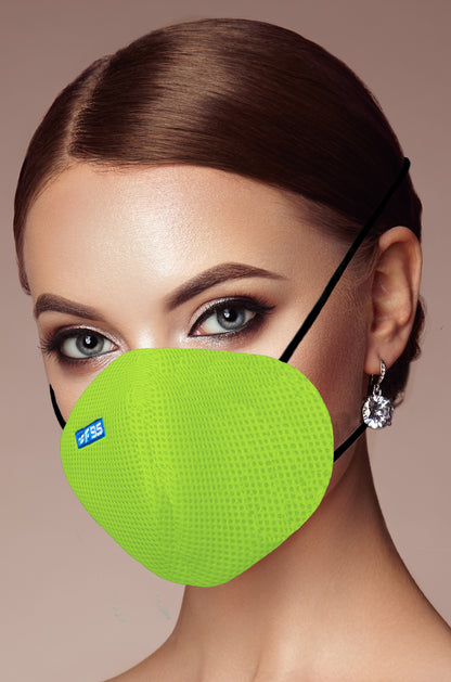 F Gear Pearl F95 Mask F Green Pack of 1 Safeguard 7 layer ISO CE SITRA lab certified >95% Bacteria Filtration