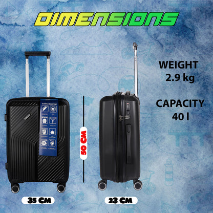 STV PP04 20" Black Expandable Cabin (Small) Suitcase