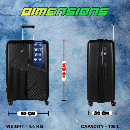 STV PP04 28" Black Expandable Large Check- in Suitcase